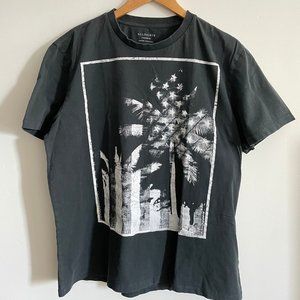 AllSaints medium oversize fit, black graphic t-shirt